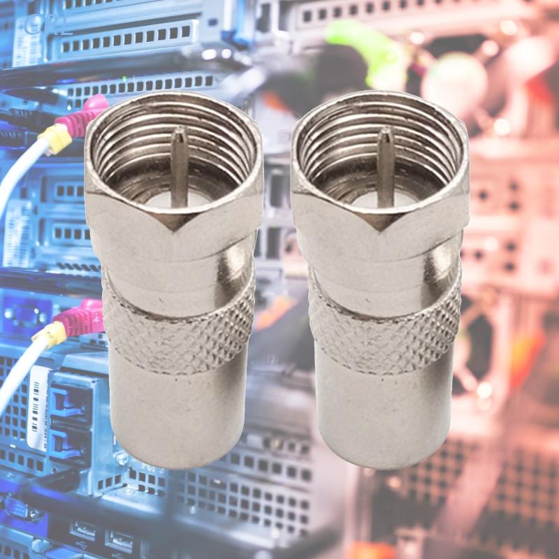 Cre 2Pcs Adapter Konektor Socket Jack Coaxial Tipe F Male Ke Lurus RF