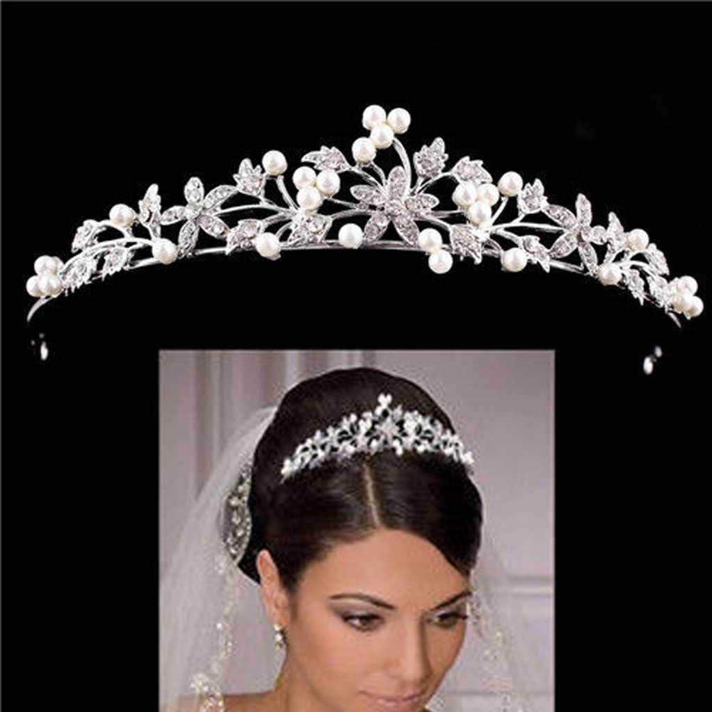 Women Crystal Wedding Flower Bridal Rhinestone Pearl Crowns / Kids Princess Headpieces for Birthday Party Hairband / Korean Fashion Headband Accessories