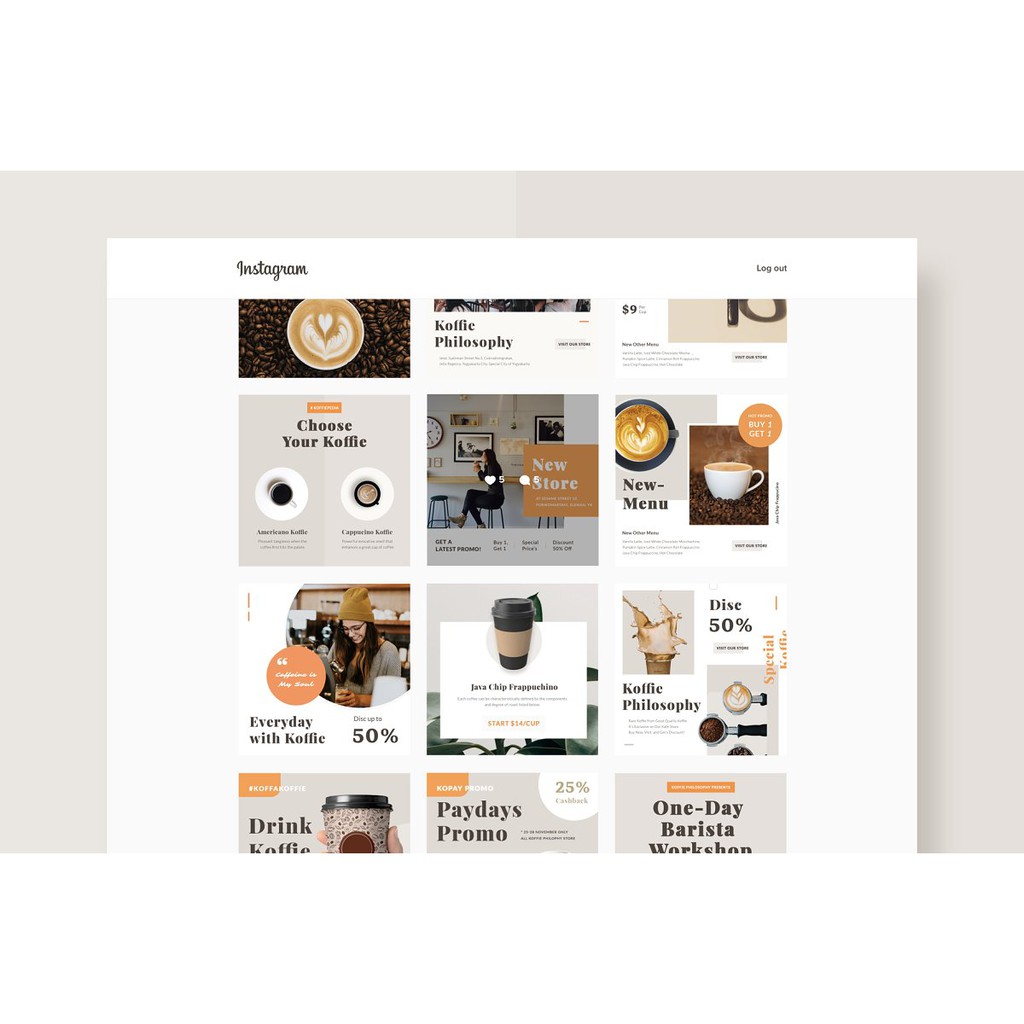 Instagram Templates Koffie - Photoshop