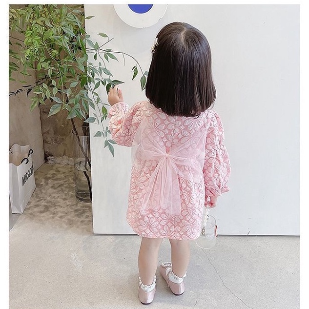 【Happy Baby】0-4Tahun QZ-69  Dress anak perempuan/Gaun putri lengan panjang  Fashion Anak