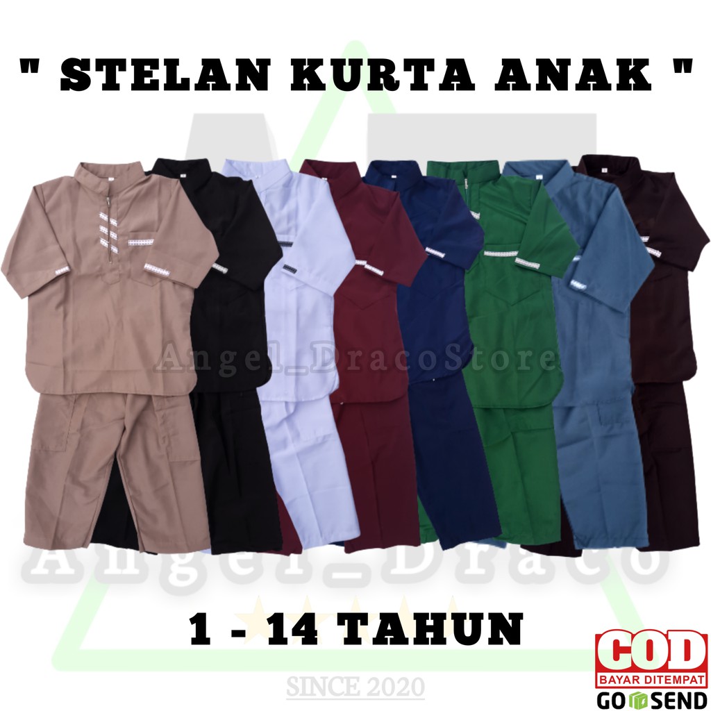 Kurta Anak  / Pakistan Anak / Koko Anak / Stelan Kurta Anak 3/4 Usia 1-14 Tahun