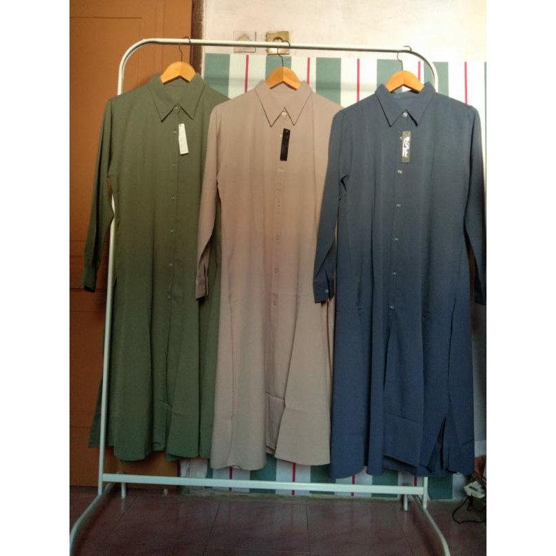 Long Tunik polos lemon skin premium