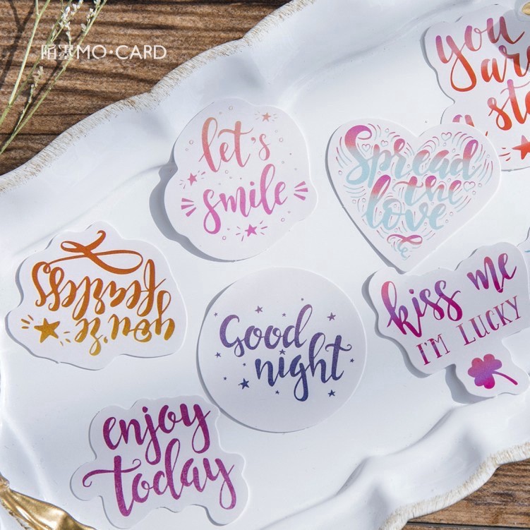 45 pcs Stickers QUOTES Deco Diary DIY ScrapBook Planner Bujo  Journal-stiker lucu murah aesthetic