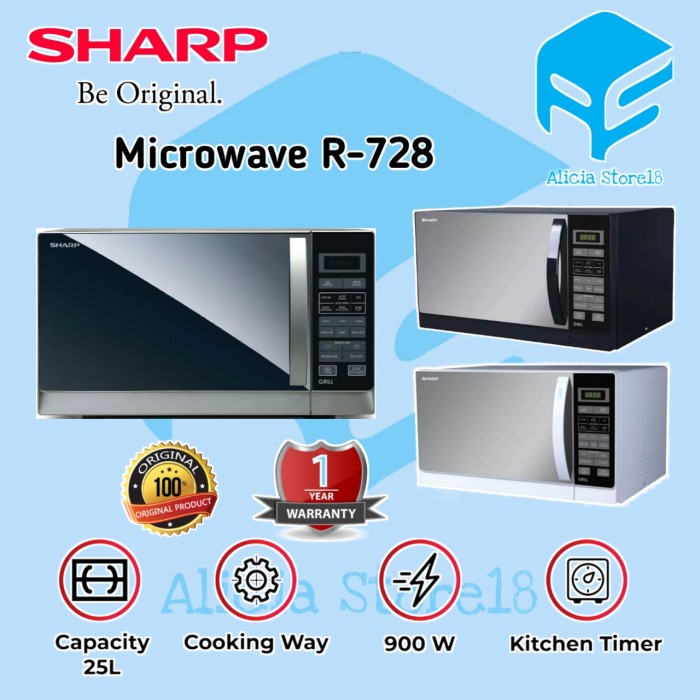 Microwave Sharp Microwave Oven 25L R-728(K) R-728(W) In R728K R728W R728S R728