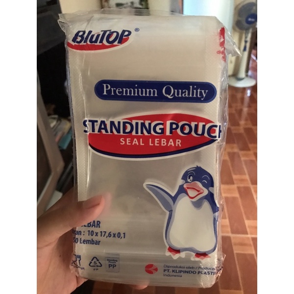 Standing pouch 10x17 double seal blutop