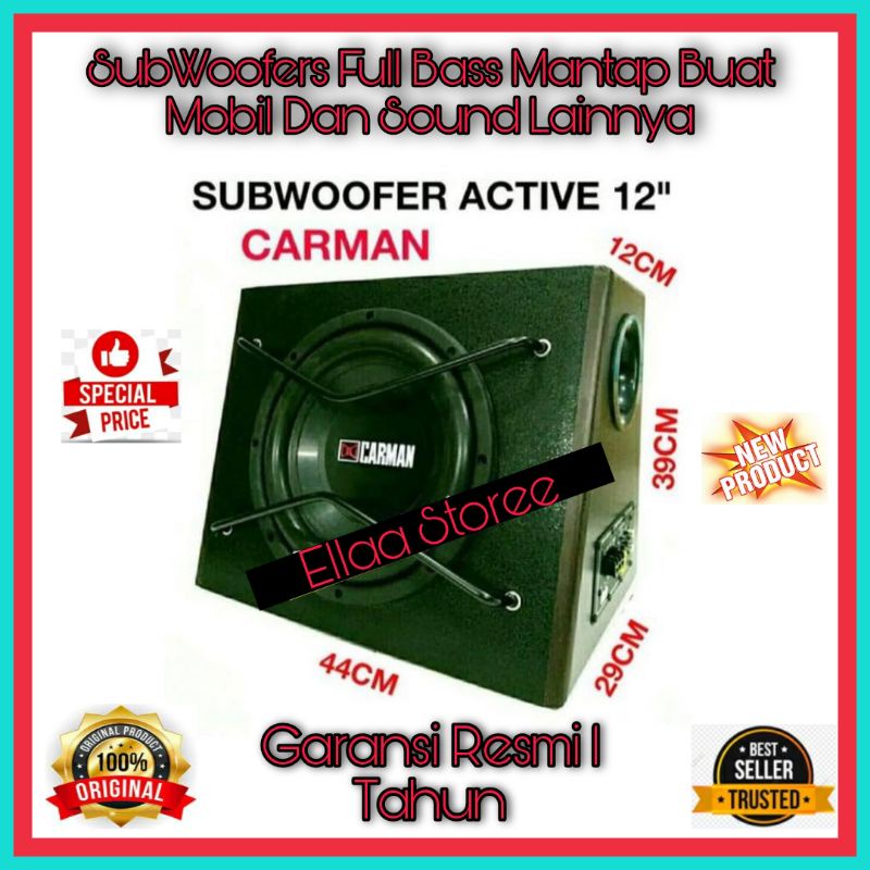 Promo Subwoofer Aktif Mobil BassTube/BassBox Carman Original 12 Inch 