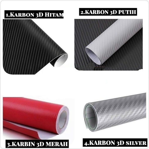 BEST SELLER Stiker Karbon UKURAN 45 CM  1 METER Tekstur 3D Motor -COD