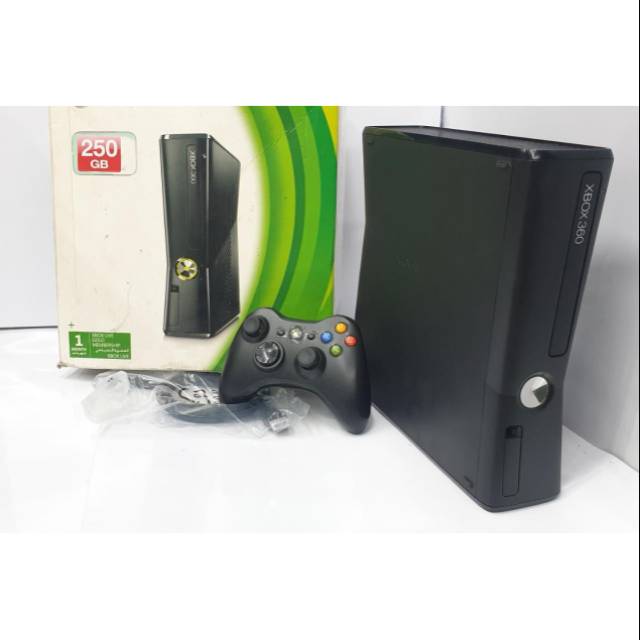 Console xbox x box slim (pre owned) 250 giga fullgame fullset stik 1 sudah terisi banyak game