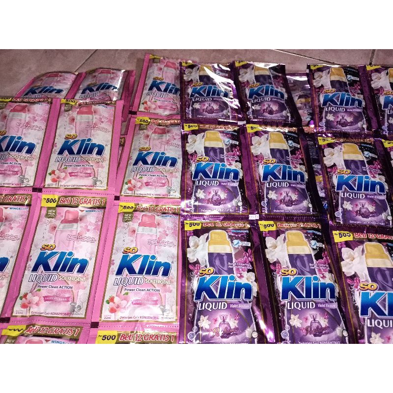 SOKLIN LIQUID DETERGENT RENTENG isi 12 sachet