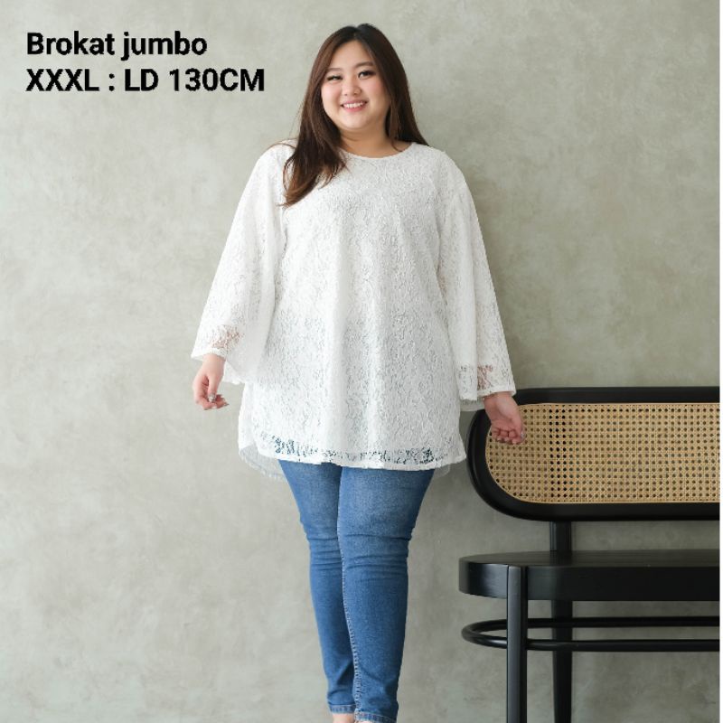 baju atasan brokat jumbo Ld130cm