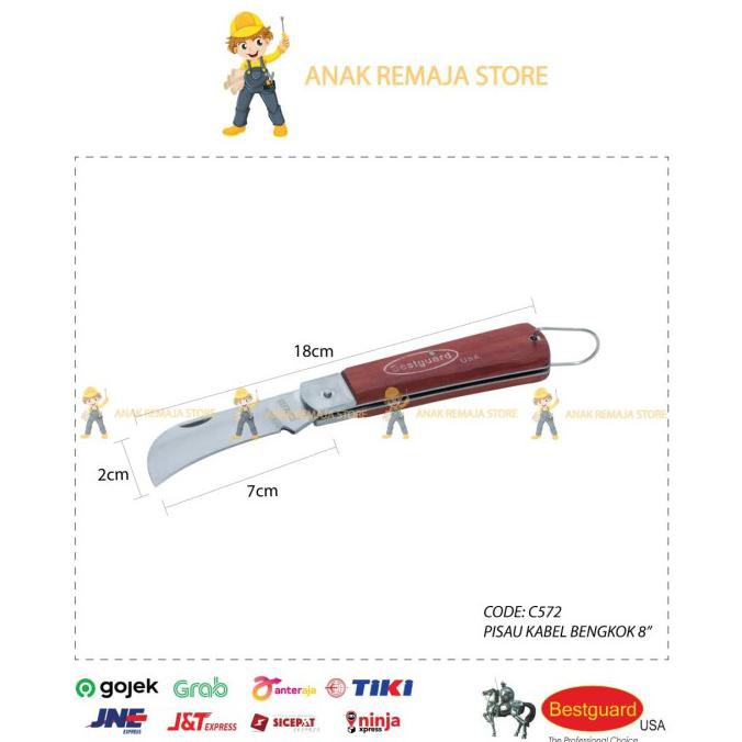 Siap Kirim | Bestguard | Pisau Kabel Bengkok 8"