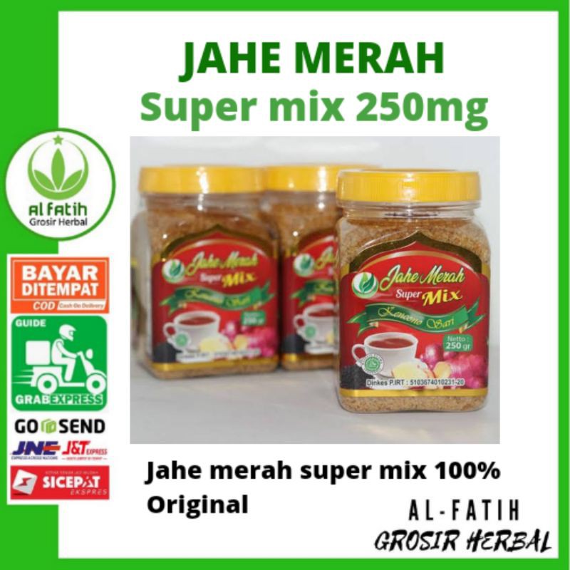 

Jahe merah super mix 250ml | jahe merah bubuk kencono sari | jahe mix 250 Asli Original jahe murni