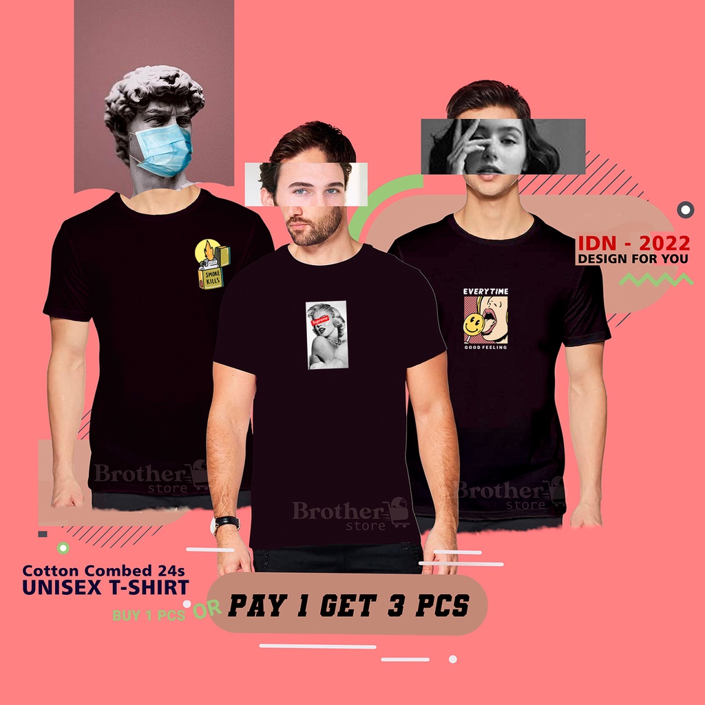 BUY 1 OR 3 PCS ( PROMO COD ) BROTHER STORE / Kaos Distro100% Catoon Combed 30s / ArticelBSSE