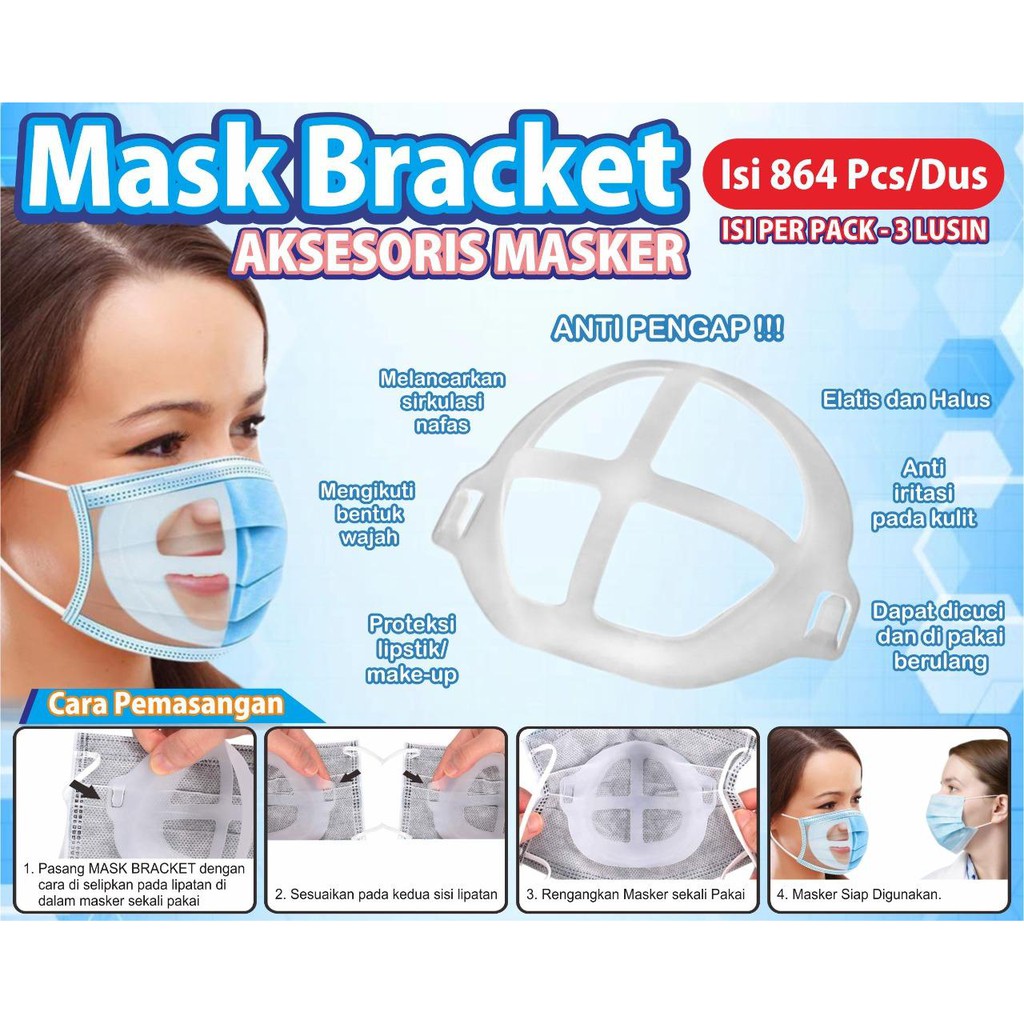  Penyangga Masker  3D Mask Bracket anti pengap Shopee 
