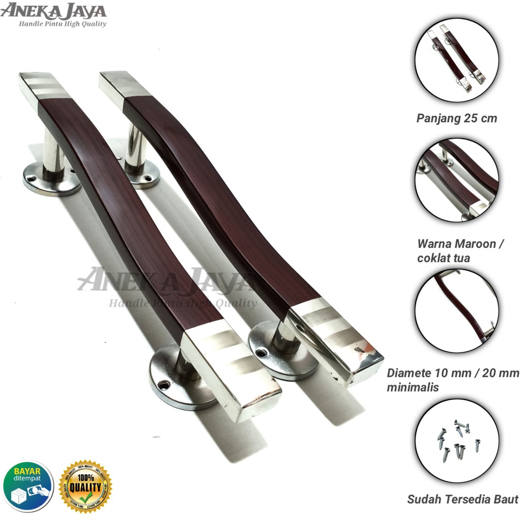 Satu set handle kunci pintu rumah 25 cm murah minimalis tarikan pintu stainless gagang pintu terbaru