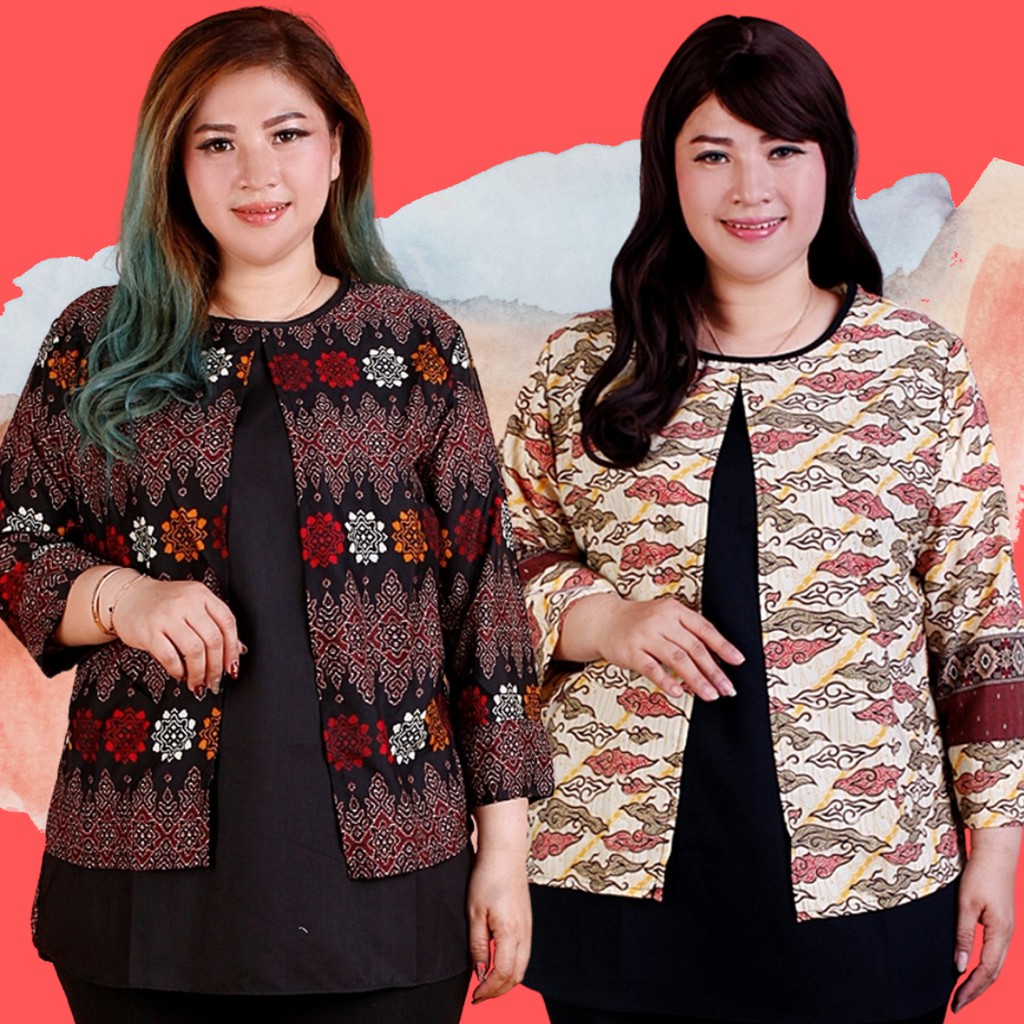 LD 120 BATIK JUMBO WANITA  BAJU  ATASAN  JUMBO BLOUSE 