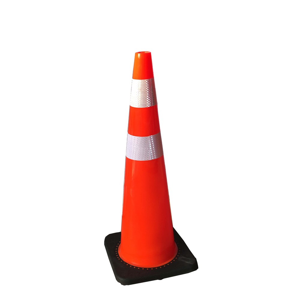 pvc Traffic Cone 90 Cm Dasar Hitam Double Scotlight Kerucut Alat Safety 90cm