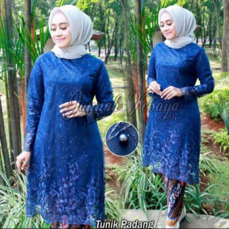 Set Kebaya Tunik Tulle bordir Mutiara- Baju Kebaya Modern - Kebaya Pesta-6