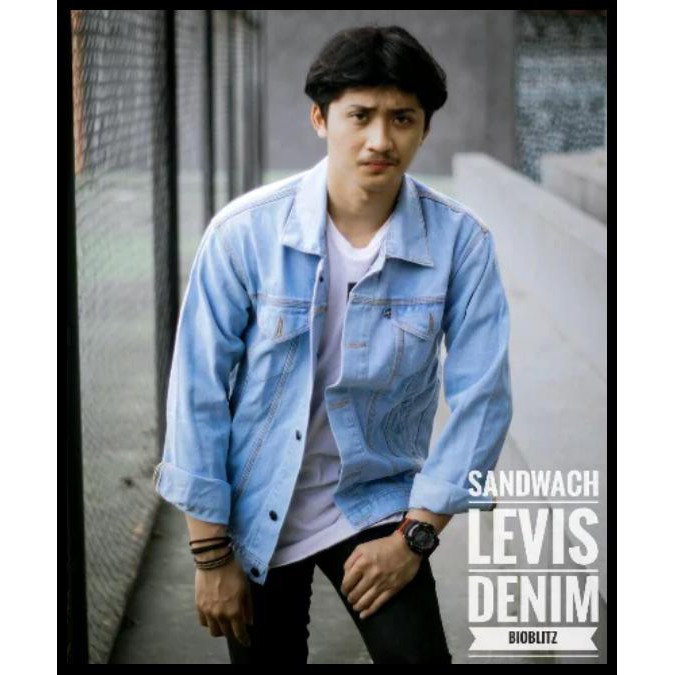 DISKON JAKET JEANS LEVIS ARMY PRIA|JAKET JEANS|JAKET CASUAL|UKURAN M,L,XL - MAROON, M