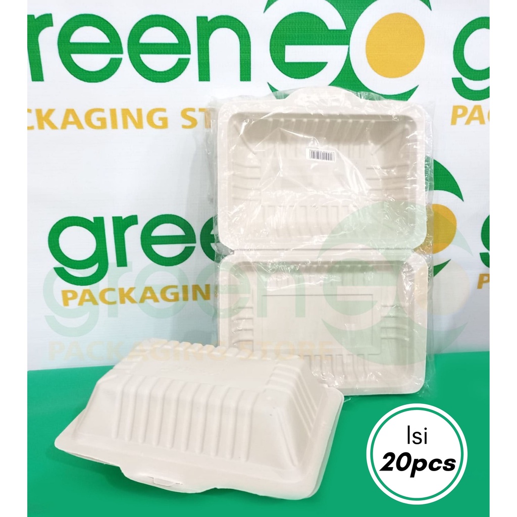 MEAL BOX POLOS ISI 20 PCS UKURAN MEDIUM 19CM SEDANG KOTAK MEAL BOX NASI FOOD CONTAINER KOTAK NASI