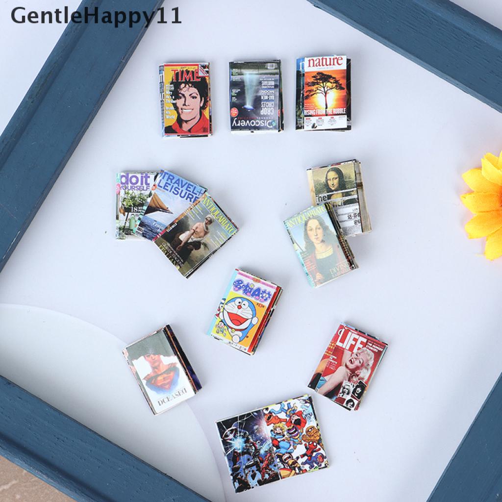 Gentlehappy 12pcs / set Miniatur Buku Komik Untuk Dekorasi Rumah Boneka