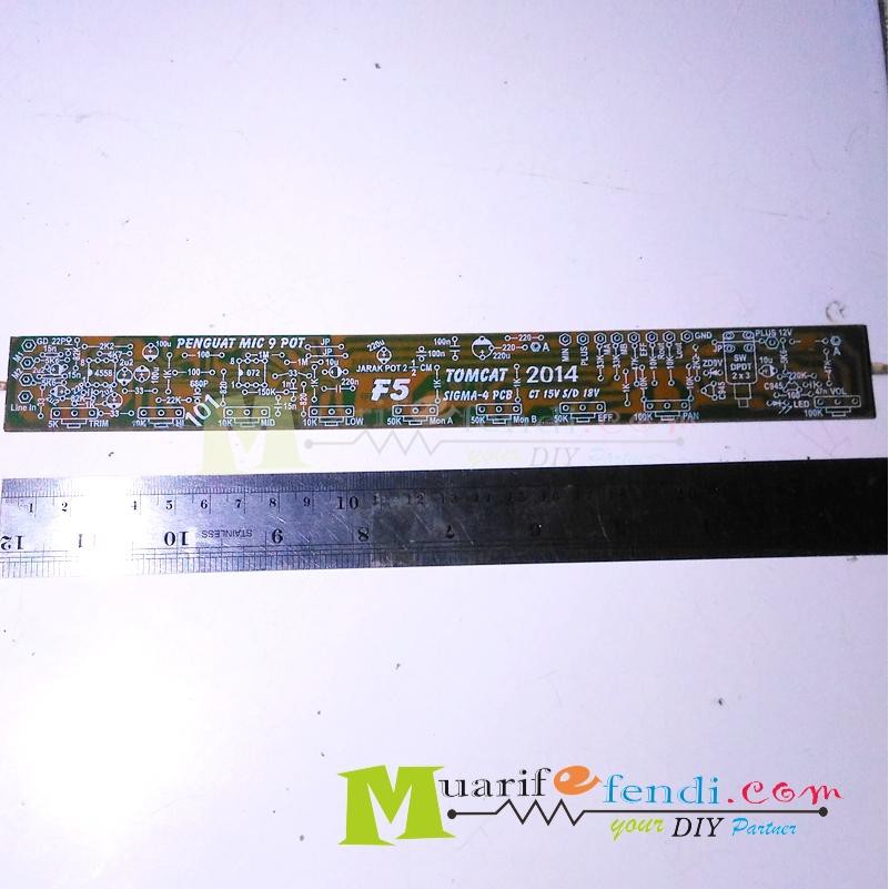 PCB mixer penguat mic 9 potensio tomcat 101