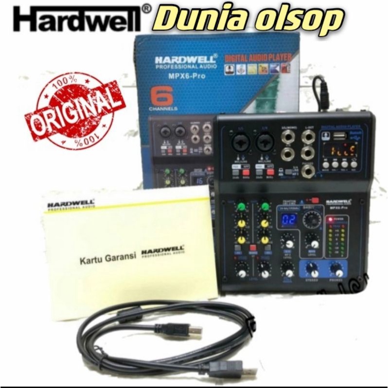 mixer audio mini hardwell mpx6-pro MIXER AUDIO HARDWELL MPX 6 PRO ORIGINAL GARANSI RESMI