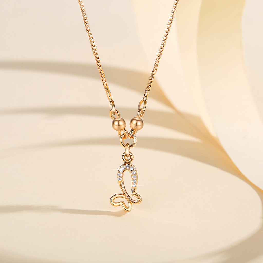 Y602 【COD】 Kalung Kupu-Kupu Wanita Lapis Emas Titanium Anti Karat Kalung Xuping Dewasa Aksesoris Wanita