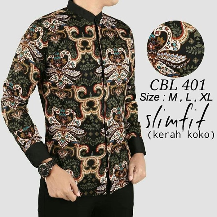 KEMEJA BATIK PRIA SLIM FIT / BAJU BATIK KOKO SLIM FIT CBL401