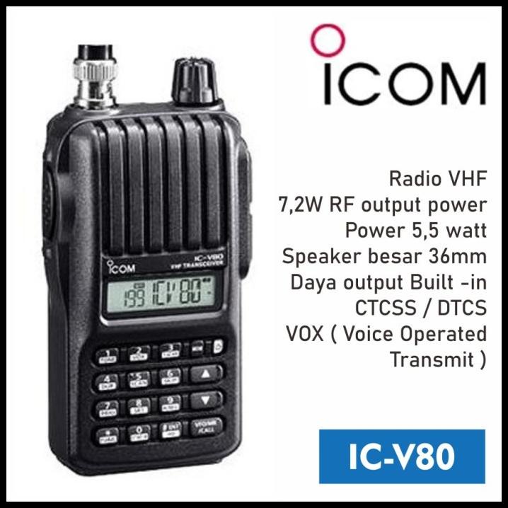 Ht Handy Talky Icom V80 Ic-V80 Lithium Walkie Talkie Icom V80 Original