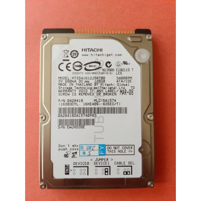 hdd laptop 2.5 120gb Ide hitachi 2nd bagus