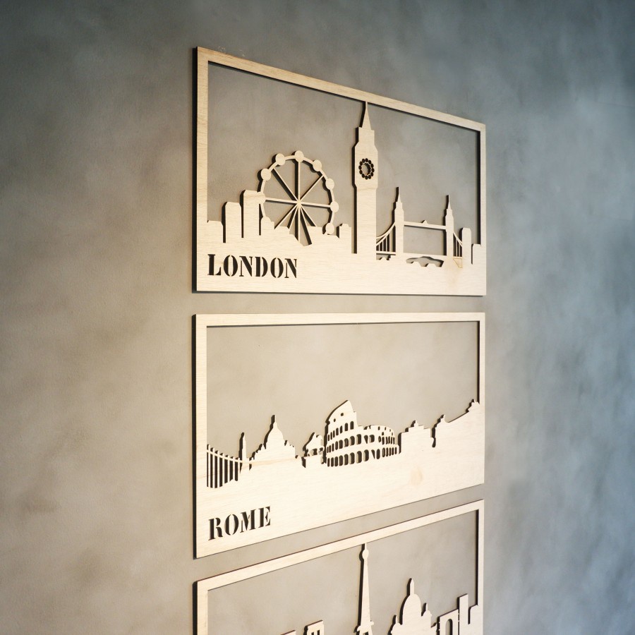 Hiasan Dinding Laser Cut Roma London Italy|Best Seller wall decoration