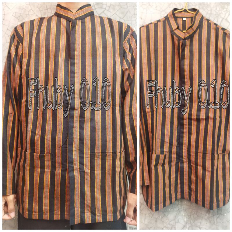 Baju Surjan Lurik Kerah Shanghai / Surjan Lurik Dewasa / Lurik Dewasa Model Koko