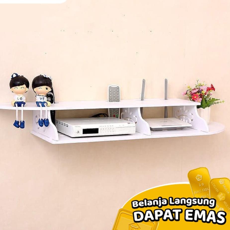 ☂ Rak Dinding Gantung Serbaguna Tempat Wifi DVD Reer PS4 Floating Shelf Ambalan Dinding ♛