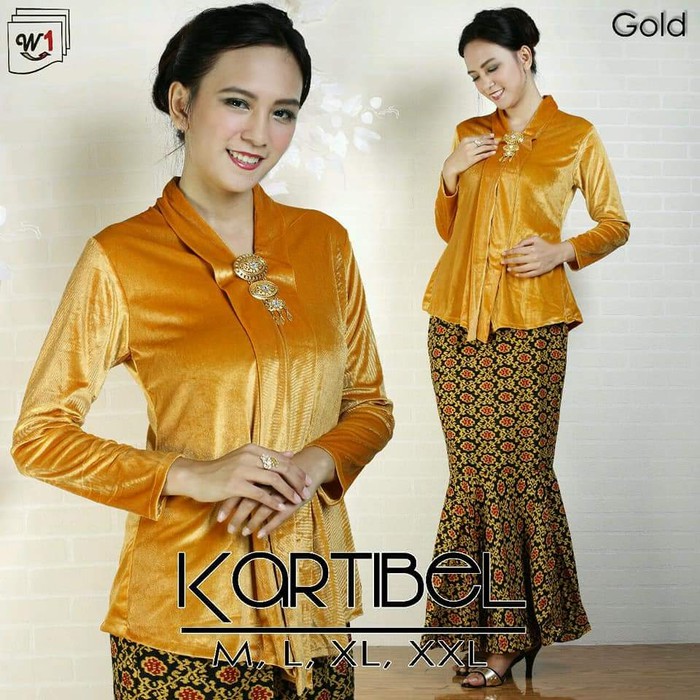 kebaya kartini beludru gold