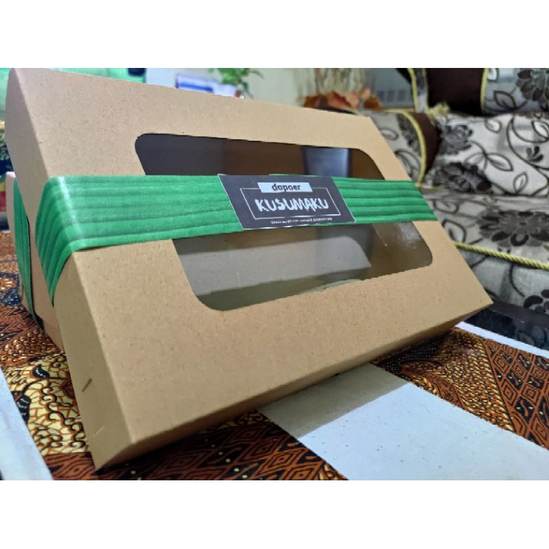 

paper Brownies box / Dus Donat isi 6/ Kraft Laminasi 27x18.5x5/ dus roti/ dus cookies