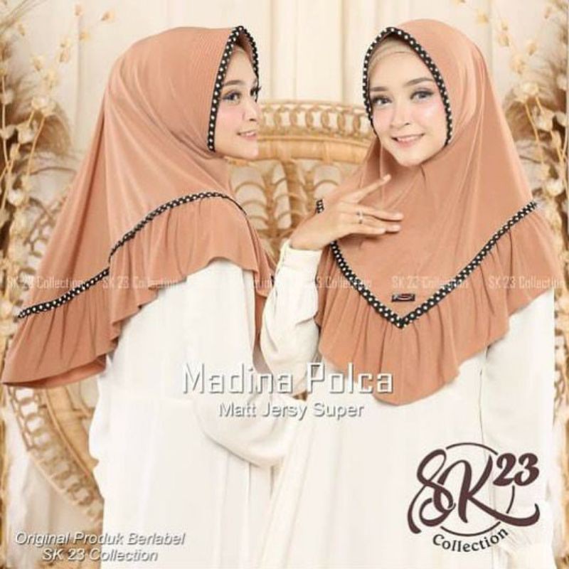 Hijab Jersey / Khimar Syar'i / Khimar motif tali / Hijab Syar'i