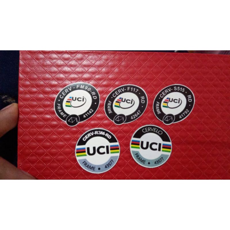 Sticker-Stiker-Decal-Tempelan-Logo-Label Cervelo UCI Frame Approved Road Bike Roadbike Sepeda Balap 