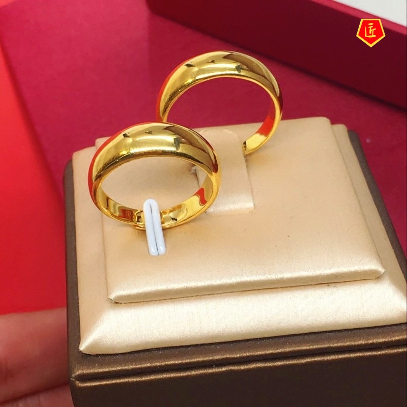 [Ready Stock] Simple Glossy Gold Couple Ring