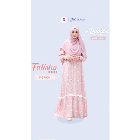 Falisha Dress Gimi Hijab//Arabella crepe//gamis syari//gamis murah//realpict