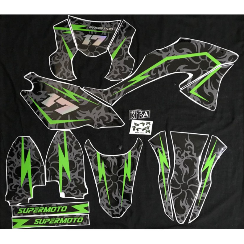 Decal Stiker KLX 150 BF Dekal Striping Sticker Motor KLX Bf Stiker Klx 150 BF Batik Cutting Hologram