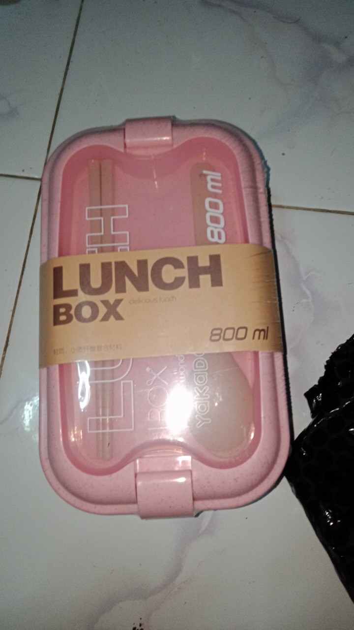 Clearance Sale 3.3 Kotak Makan Bento Jerami Gandum Alami Bahan Wheat Free Sendok Dan Sumpit Cuc-180