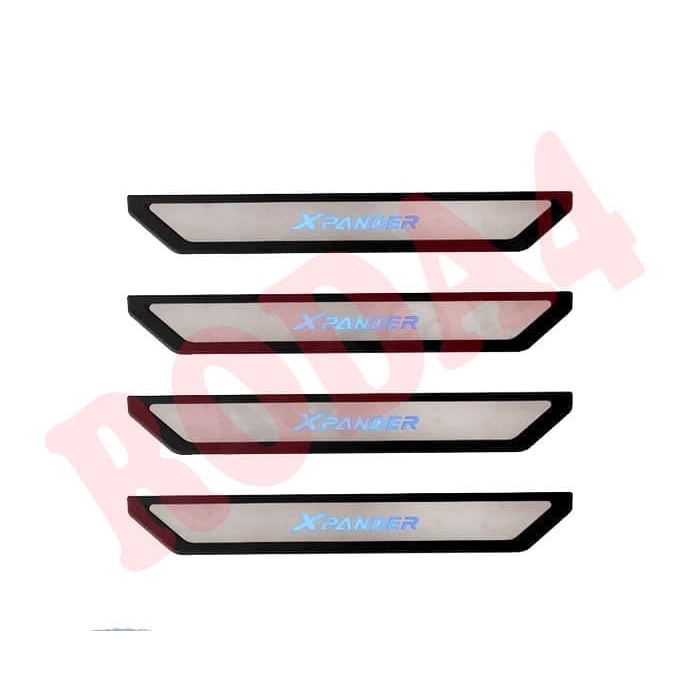 Sillplate Samping Lampu Xpander Model Kombinasi Stainless Hitam LED