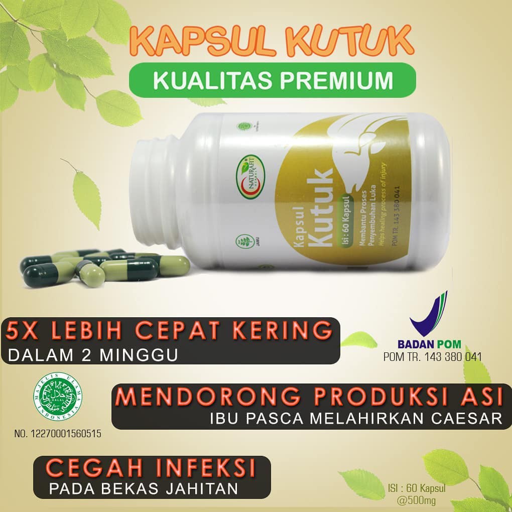 

KAPSUL KUTUK PREMIUM Obat Herbal Sari Albumin Ikan Gabus Asli Pasca Operasi Cesar Pengering Luka