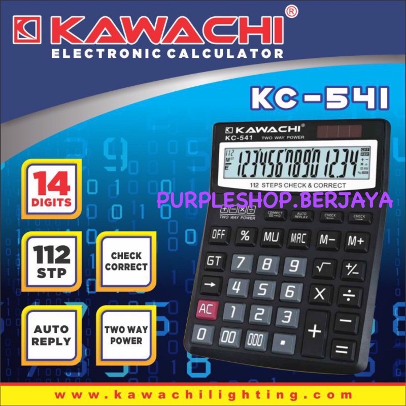 

Kawachi Kalkulator 14 Digit KC 541 Calculator 14 Digit