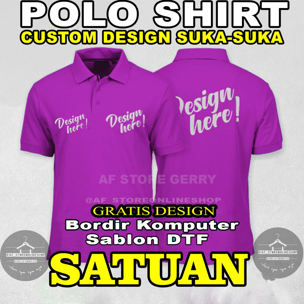 Download Kaos Kerah Polo Shirt Bordir Sablon Satuan Pria Wanita Kaos Berkerah Custom Design Logo Sendiri Shopee Indonesia