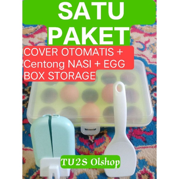 COVER/WADAH CENTONG NASI/CENTONG NASI/WADAH/KOTAK TELUR/EGG BOX STORAGE/SATU PAKET