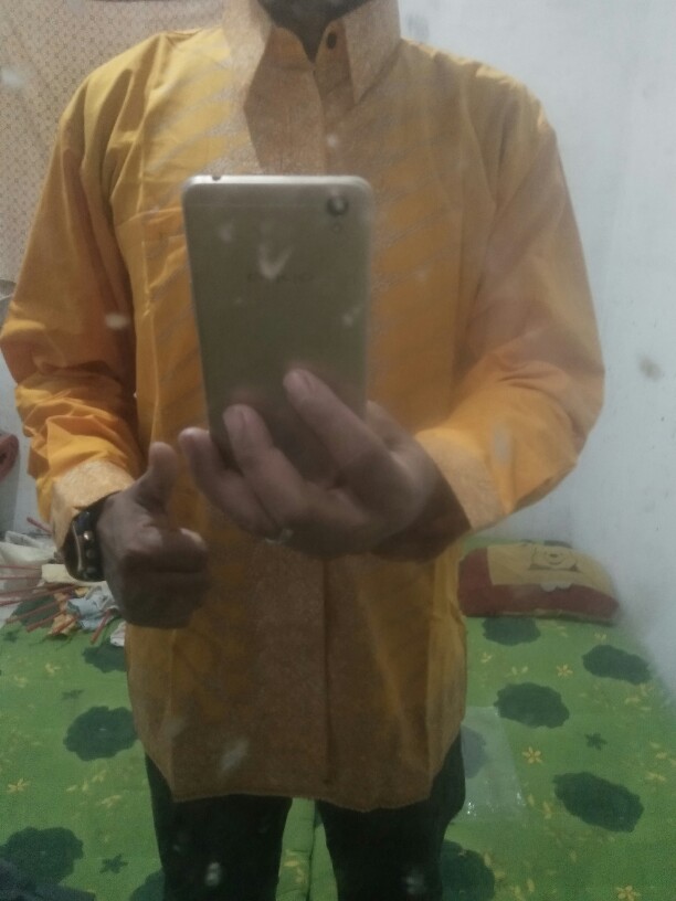 Batik Solo Kemeja Batik Pria Lengan Panjang Lapis Furing Atasan Premium Modang Kuning Senojoyo Sby
