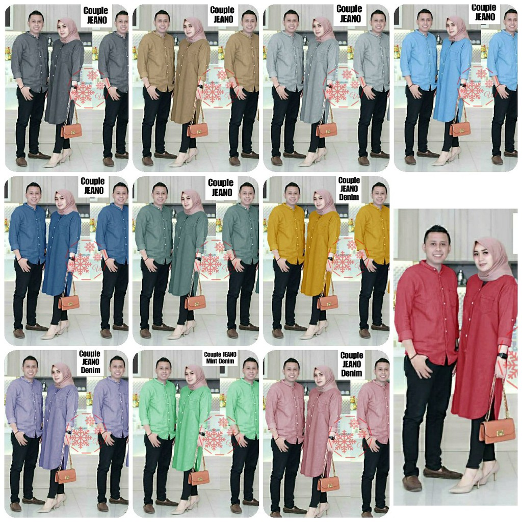 CP JEANO/ BAJU COUPLE PASANGAN/ SIZE L~XXL JUMBO TUNIK/ COUPLE TUNIK DENIM TUNIK BUSUI/couple lebara