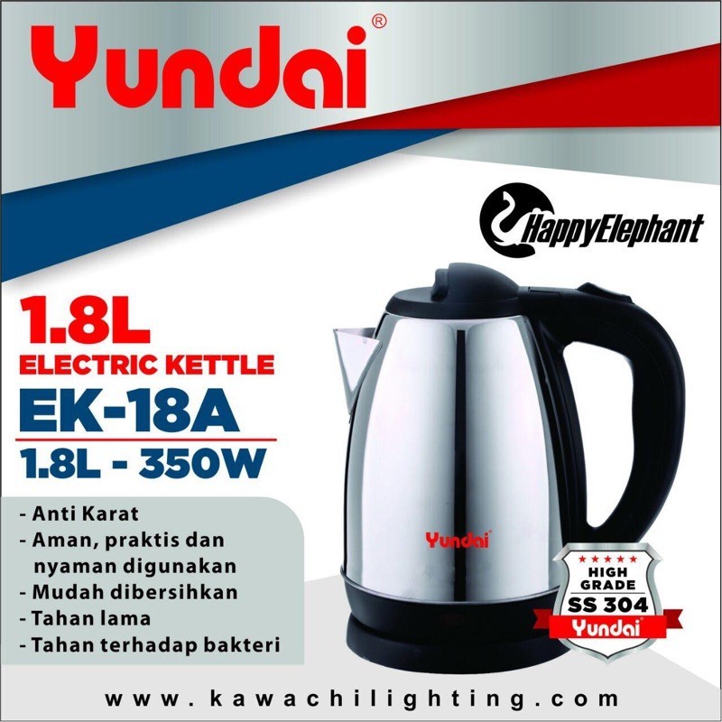 Teko elektrik/teko listrik 1.8L Yundai